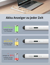 Lade das Bild in den Galerie-Viewer, Schnellladegerät Modell II Anti-Falsch-Touch-Aktivstift weiß (Silikonkopf 3 + Stiftspitze 3 + Staubstecker 1)