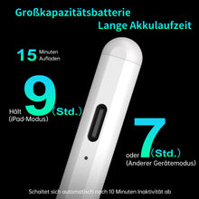 Lade das Bild in den Galerie-Viewer, MEKO Dual-System-Stift für Tablet und für Apple iPad, Tablet Stift für Alle Tablets und Handys wie Android-Touchscreen-Geräte/iPhone/iPad Pro Mini Air, iPad Stift mit Schnellladeleistung, Weiß
