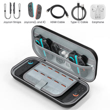 Lade das Bild in den Galerie-Viewer, MEKO Tasche für Nintendo Switch 2 (2025) Robuste 600D-Polyester-Switch-Schutzhülle mit 10 Spielkarten-Fächern, stoßfestem Eva-Innenfutter &amp; Vollschutz-Design (Schwarz)
