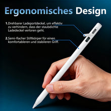Lade das Bild in den Galerie-Viewer, Der MEKO Pencil ist mit dem Apple iPad kompatibel, verfügt über eine 13-minütige Schnellladefunktion, ein magnetisches Design und eine digitale LED-Ladeanzeige. Er ist kompatibel mit Apple iPad 11/10/9/8/7, Air 3/4/5, Mini 5/6 und Pro 11/12,9
