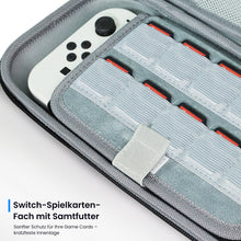Lade das Bild in den Galerie-Viewer, MEKO Tasche für Nintendo Switch 2 (2025) Robuste 600D-Polyester-Switch-Schutzhülle mit 10 Spielkarten-Fächern, stoßfestem Eva-Innenfutter &amp; Vollschutz-Design (Schwarz)
