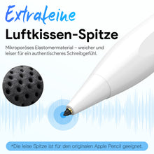 Lade das Bild in den Galerie-Viewer, MEKO Stift für Apple iPad 2018–2026, Pen mit leiser Soft-Spitze, 0,1 mm Präzision &amp; leisem Bleistift-Gefühl, 18 Min. Schnellladung, 15 Std. Schreiben, Pencil für iPad Air/Pro mit Palm Rejection
