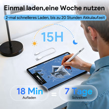 Lade das Bild in den Galerie-Viewer, MEKO Stift für Apple iPad 2018–2026, Pen mit leiser Soft-Spitze, 0,1 mm Präzision &amp; leisem Bleistift-Gefühl, 18 Min. Schnellladung, 15 Std. Schreiben, Pencil für iPad Air/Pro mit Palm Rejection
